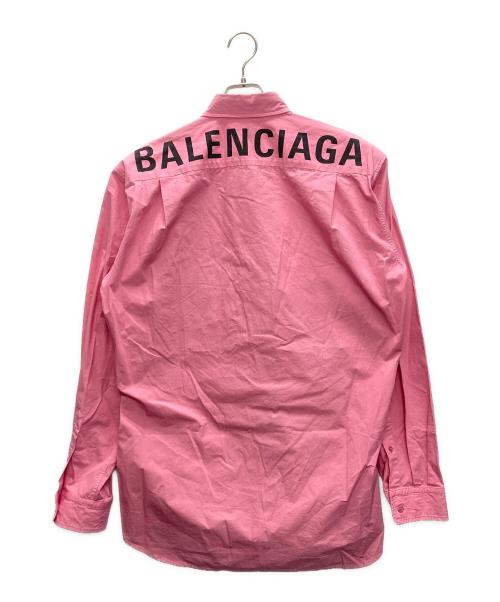 BALENCIAGA（バレンシアガ）BALENCIAGA (バレンシアガ) バックロゴ オーバーサイズ ボタンダウン シャツ ピンク サイズ:SIZE 37の古着・服飾アイテム