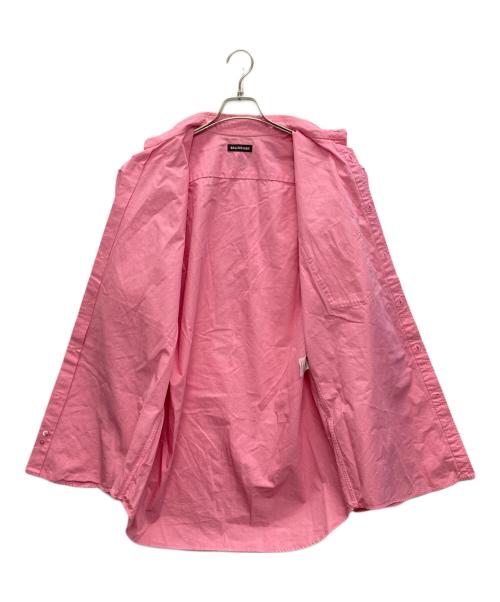 BALENCIAGA（バレンシアガ）BALENCIAGA (バレンシアガ) バックロゴ オーバーサイズ ボタンダウン シャツ ピンク サイズ:SIZE 37の古着・服飾アイテム