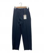 MARKAWAREマーカウェア）の古着「FLAT FRONT TROUSERS SUPER120s WOOL TROPICAL」｜ネイビー
