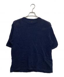 BATONER（バトナ―）の古着「SUMMER KNIT CREW NECK SHORT SLEEVE」｜ネイビー
