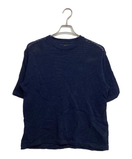 BATONER（バトナ―）BATONER (バトナ―) SUMMER KNIT CREW NECK SHORT SLEEVE ネイビー サイズ:SIZE 2の古着・服飾アイテム