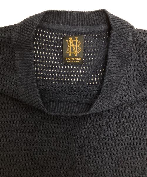 BATONER（バトナ―）BATONER (バトナ―) SUMMER KNIT CREW NECK SHORT SLEEVE ネイビー サイズ:SIZE 2の古着・服飾アイテム