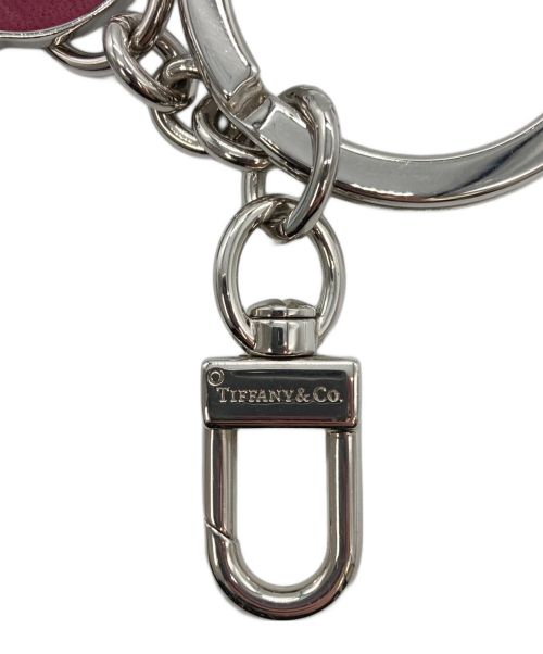 TIFFANY & Co.（ティファニー）TIFFANY & Co. (ティファニー) レザー インレイド ハート タグ キーリング フューシャの古着・服飾アイテム
