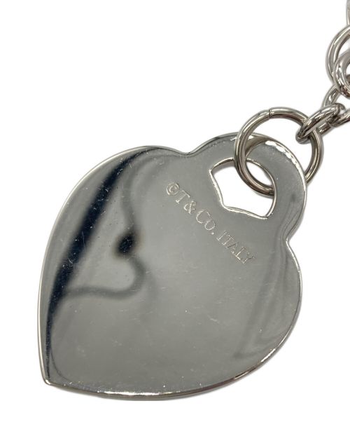 TIFFANY & Co.（ティファニー）TIFFANY & Co. (ティファニー) レザー インレイド ハート タグ キーリング フューシャの古着・服飾アイテム