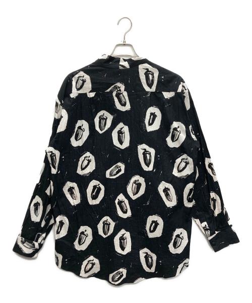 SASQUATCHfabrix.（サスクワッチファブリックス）SASQUATCHfabrix. (サスクワッチファブリックス) WA-NECK BIG L/S SHIRT ブラック×ホワイト サイズ:SIZE Lの古着・服飾アイテム