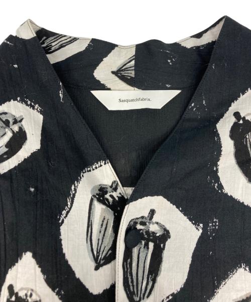SASQUATCHfabrix.（サスクワッチファブリックス）SASQUATCHfabrix. (サスクワッチファブリックス) WA-NECK BIG L/S SHIRT ブラック×ホワイト サイズ:SIZE Lの古着・服飾アイテム