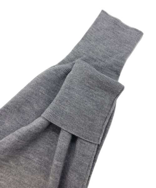 Curensology（カレンソロジー）Curensology (カレンソロジー) ウールハイネックギャザーワンピース グレー サイズ:Fの古着・服飾アイテム