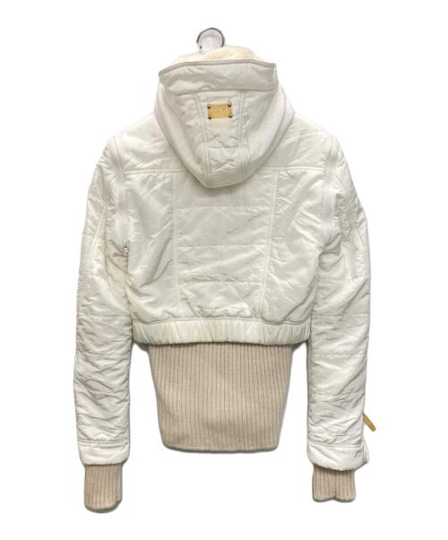 Christian Dior（クリスチャン ディオール）Christian Dior (クリスチャン ディオール) ニットレイヤード中綿ジャケット ホワイト サイズ:SIZE F36/GB8/D34/USA4の古着・服飾アイテム