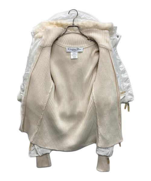 Christian Dior（クリスチャン ディオール）Christian Dior (クリスチャン ディオール) ニットレイヤード中綿ジャケット ホワイト サイズ:SIZE F36/GB8/D34/USA4の古着・服飾アイテム