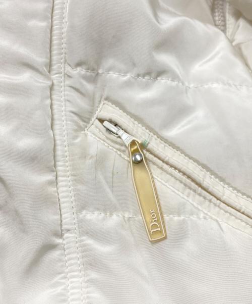Christian Dior（クリスチャン ディオール）Christian Dior (クリスチャン ディオール) ニットレイヤード中綿ジャケット ホワイト サイズ:SIZE F36/GB8/D34/USA4の古着・服飾アイテム