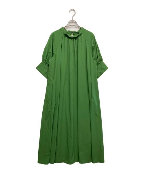 ear PAPILLONNER（イアパピヨネ）ear PAPILLONNER (イアパピヨネ) ボリュームスリーブギャザーワンピース グリーン サイズ:Fの古着・服飾アイテム