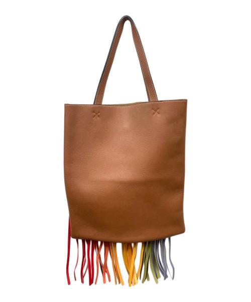 LOEWE（ロエベ）LOEWE (ロエベ) パウラズ イビザフリンジ トートバッグ ホワイトの古着・服飾アイテム
