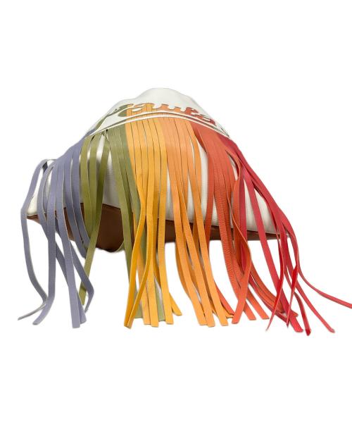 LOEWE（ロエベ）LOEWE (ロエベ) パウラズ イビザフリンジ トートバッグ ホワイトの古着・服飾アイテム