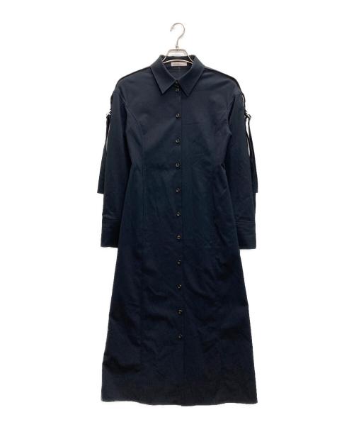 ADEAM（アディアム）ADEAM (アディアム) アームストラップシャツワンピース ネイビーの古着・服飾アイテム