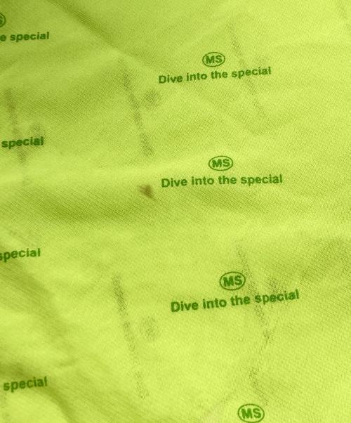 MAISON SPECIAL（メゾンスペシャル）MAISON SPECIAL (メゾンスペシャル) Rubber Print Mesh Top イエロー サイズ:SIZE Freeの古着・服飾アイテム