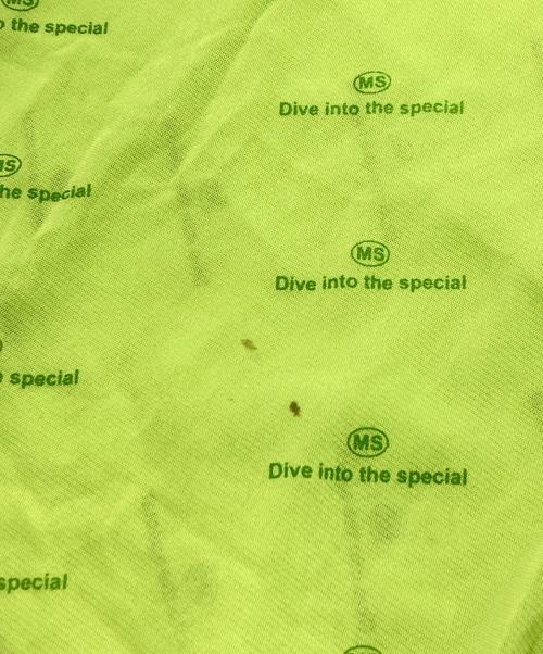 MAISON SPECIAL（メゾンスペシャル）MAISON SPECIAL (メゾンスペシャル) Rubber Print Mesh Top イエロー サイズ:SIZE Freeの古着・服飾アイテム