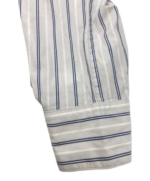 N.HOOLYWOOD（エヌ ハリウッド）N.HOOLYWOOD (エヌ ハリウッド) クレイジーパターン ツイン ストライプ ブロード ロング シャツ ホワイト×ブルー サイズ:SIZE 36の古着・服飾アイテム