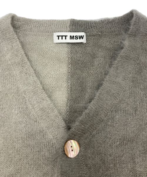 TTT MSW（ティー）TTT MSW (ティー) バイカラーモヘアニットカーディガン グレー サイズ:SIZE XLの古着・服飾アイテム