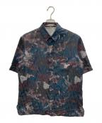 Christian Dior×PETER DOIGクリスチャン ディオール×ピーター・ドイグ）の古着「コラボカモオブリークシャツ」｜ネイビー×ブラウン