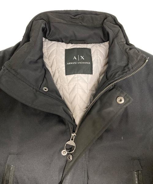 ARMANI EXCHANGE（アルマーニ エクスチェンジ）ARMANI EXCHANGE (アルマーニ エクスチェンジ) 中綿ジップハーフコート ブラック サイズ:Ⅿの古着・服飾アイテム