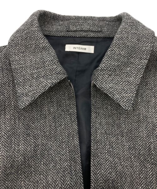 INTERIM（インテリム）INTERIM (インテリム) ウールツイード ハリントンジャケット グレー サイズ:SIZE 5(L)の古着・服飾アイテム