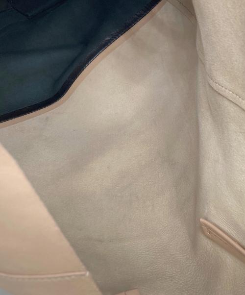 CELINE（セリーヌ）CELINE (セリーヌ) ホリゾンタルカバ レザートートバッグ ベージュの古着・服飾アイテム