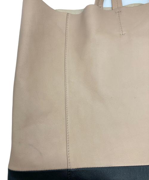 CELINE（セリーヌ）CELINE (セリーヌ) ホリゾンタルカバ レザートートバッグ ベージュの古着・服飾アイテム