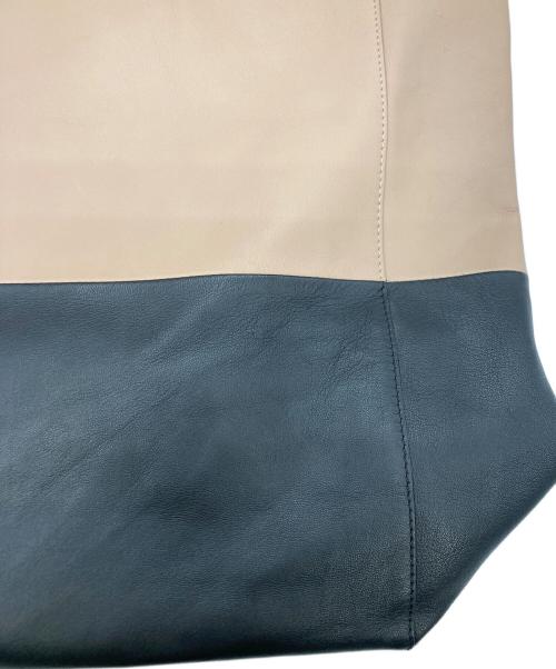 CELINE（セリーヌ）CELINE (セリーヌ) ホリゾンタルカバ レザートートバッグ ベージュの古着・服飾アイテム