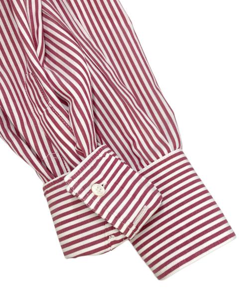 BRUNELLO CUCINELLI（ブルネロクチネリ）BRUNELLO CUCINELLI (ブルネロクチネリ) ストライプシャツ レッド×ホワイト サイズ:SIZE Sの古着・服飾アイテム