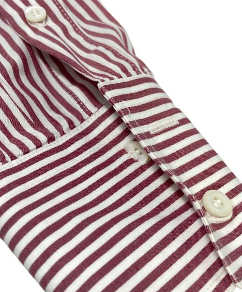BRUNELLO CUCINELLI（ブルネロクチネリ）BRUNELLO CUCINELLI (ブルネロクチネリ) ストライプシャツ レッド×ホワイト サイズ:SIZE Sの古着・服飾アイテム
