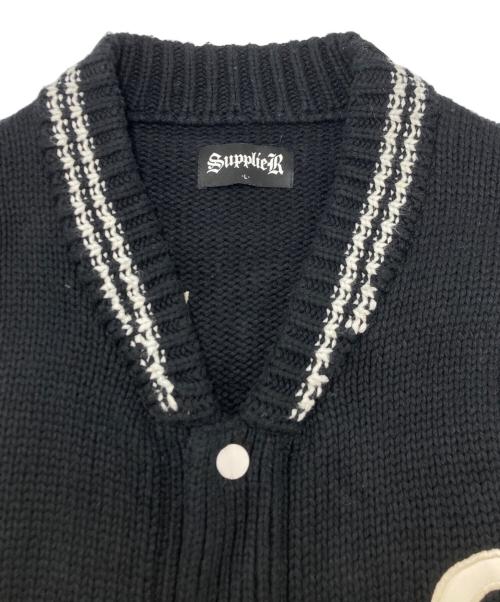 SUPPLIER（サプライヤー）SUPPLIER (サプライヤー) Sr Logo Knit Stadium Jacket ブラック サイズ:SIZE Lの古着・服飾アイテム