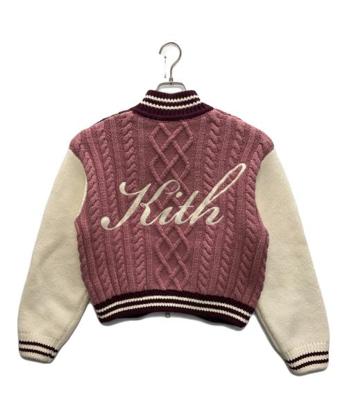 KITH（キス）KITH (キス) Wyler Blocked Full Zip Sweater ホワイト×ピンク サイズ:SIZE XSの古着・服飾アイテム