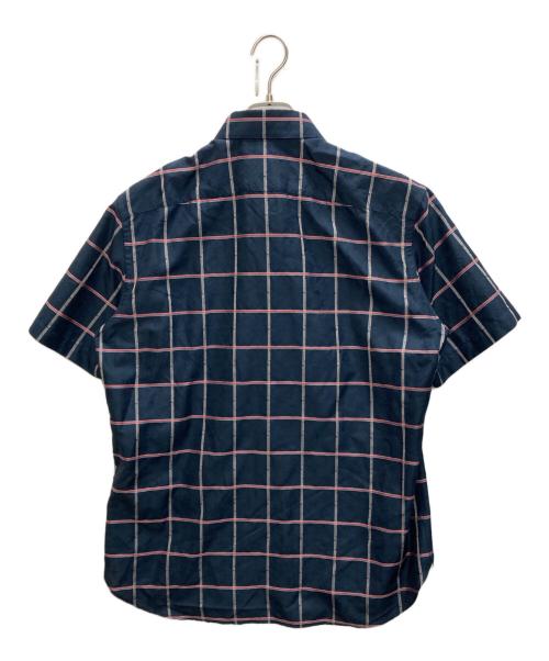 LOUIS VUITTON（ルイ ヴィトン）LOUIS VUITTON (ルイ ヴィトン) サイチェック柄シルク半袖シャツ ネイビー サイズ:SIZE Lの古着・服飾アイテム