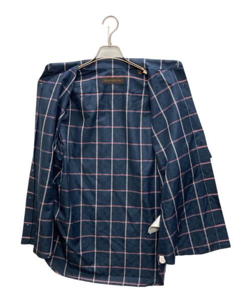 LOUIS VUITTON（ルイ ヴィトン）LOUIS VUITTON (ルイ ヴィトン) サイチェック柄シルク半袖シャツ ネイビー サイズ:SIZE Lの古着・服飾アイテム