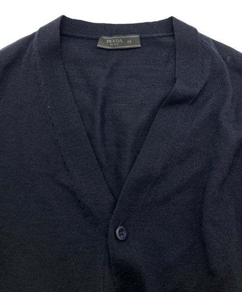 PRADA（プラダ）PRADA (プラダ) ハイゲージウールニットカーディガン ネイビー サイズ:46の古着・服飾アイテム