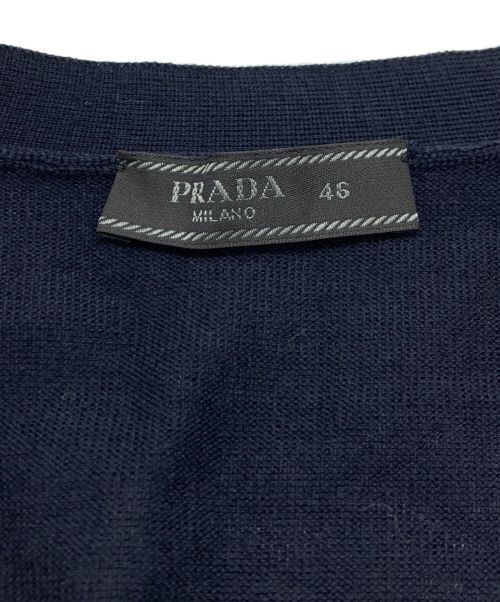 PRADA（プラダ）PRADA (プラダ) ハイゲージウールニットカーディガン ネイビー サイズ:46の古着・服飾アイテム