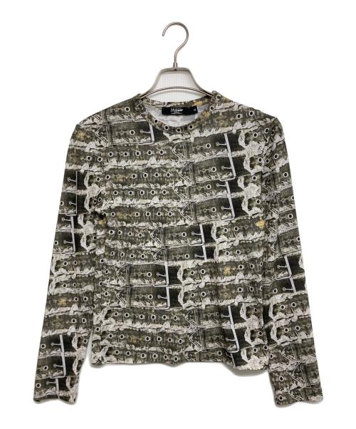 Jaded London（ジェイデッドロンドン）JADED LONDON (ジェイデッドロンドン) ベルト転写L/Sカットソー グリーン サイズ:SIZE XSの古着・服飾アイテム