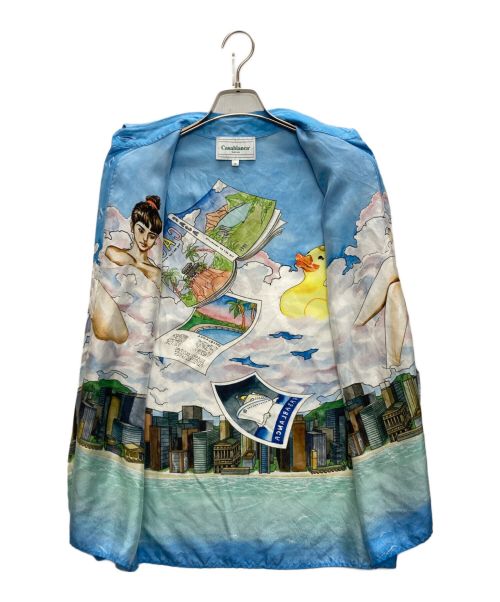 CASABLANCA（カサブランカ）CASABLANCA (カサブランカ) Printed Classic Silk Twill Shirt ブルー サイズ:SIZE 38の古着・服飾アイテム