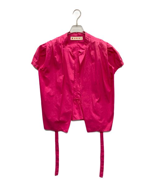 MARNI（マルニ）MARNI (マルニ) S/Sギャザーブラウス ピンク サイズ:SIZE 42の古着・服飾アイテム