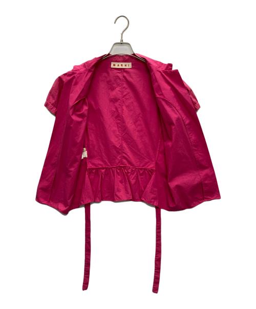 MARNI（マルニ）MARNI (マルニ) S/Sギャザーブラウス ピンク サイズ:SIZE 42の古着・服飾アイテム