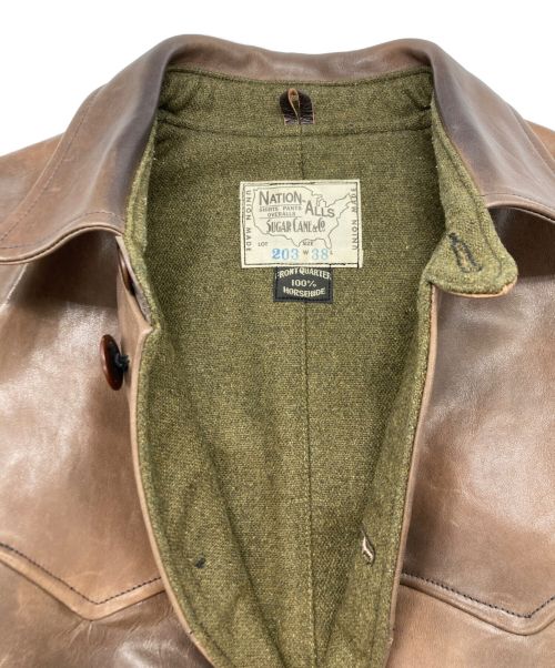 SUGAR CANE（シュガーケーン）SUGAR CANE (シュガーケーン) シングルレザージャケット ブラウン サイズ:38の古着・服飾アイテム