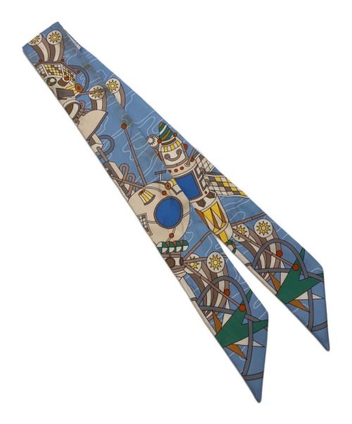 HERMES（エルメス）HERMES (エルメス) ツイリースカーフ スカイブルーの古着・服飾アイテム