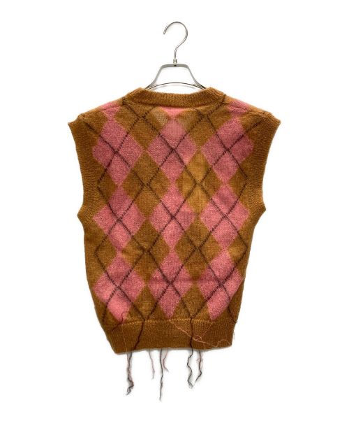 MARNI（マルニ）MARNI (マルニ) ホツレ加工モヘアニットベスト ブラウン×ピンク サイズ:SIZE 46の古着・服飾アイテム