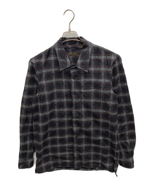 LOUIS VUITTON（ルイ ヴィトン）LOUIS VUITTON (ルイ ヴィトン) モノグラムチェックシャツ グレー サイズ:SIZE　Mの古着・服飾アイテム