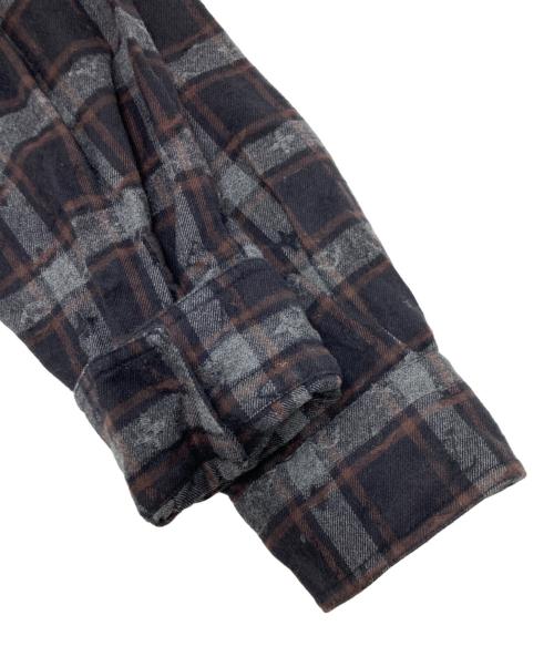 LOUIS VUITTON（ルイ ヴィトン）LOUIS VUITTON (ルイ ヴィトン) モノグラムチェックシャツ グレー サイズ:SIZE　Mの古着・服飾アイテム