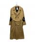 MR.GENTLEMAN（ミスタージェントルマン）の古着「FAUX LEATHER PLEATS CUT OUT SLEEVE TRENCH COAT」｜ベージュ