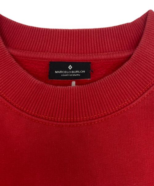 MARCELO BURLON（マルセロバーロン）MARCELO BURLON (マルセロバーロン) 再構築スウェット レッド×ブラック サイズ:SIZE Mの古着・服飾アイテム