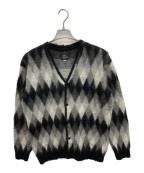 Needlesニードルズ）の古着「アーガイルモヘアカーディガン」｜ブラック×ホワイト