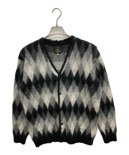 Needles（ニードルズ）Needles (ニードルズ) アーガイルモヘアカーディガン ブラック×ホワイト サイズ:SIZE Sの古着・服飾アイテム