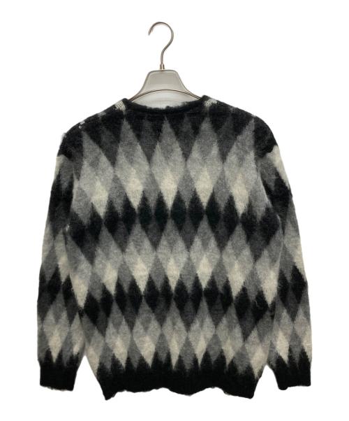 Needles（ニードルズ）Needles (ニードルズ) アーガイルモヘアカーディガン ブラック×ホワイト サイズ:SIZE Sの古着・服飾アイテム